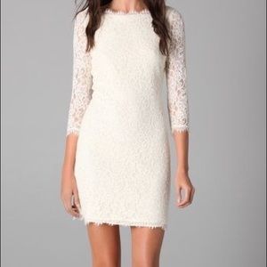 Diane von Furstenburg White Zarita Lace Dress sz 0